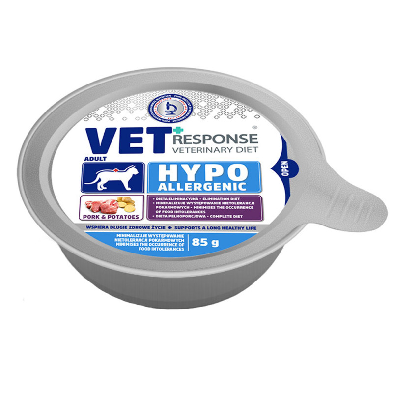 Vet Response karma mokra kot Hypoallergenic wieprzowina tacka 85g