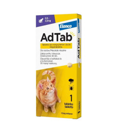 AdTab tabletki na kleszcze i pchły dla kotów o masie ciała od 0,5 kg do 2 kg