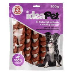 IdeaPet Pałeczki Wołowe z Kaczką Twister 500g