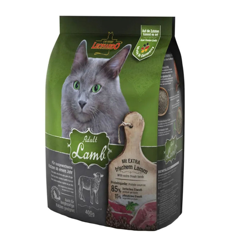 Leonardo Adult Lamb Sucha karma dla kotów jagnięcina 400g