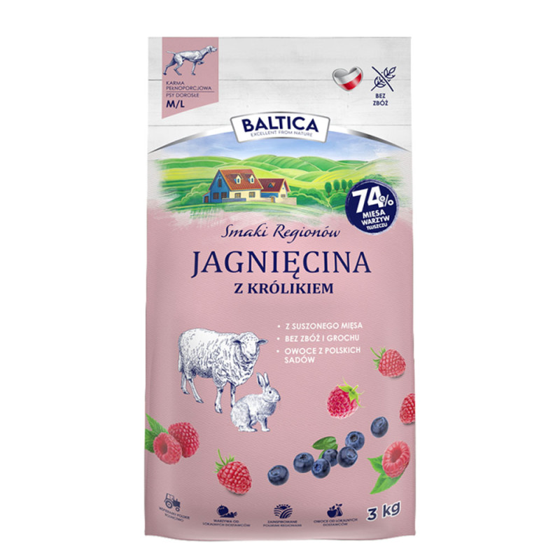 Baltica Adult Jagniecina z Królikiem rasy M/L 3 kg