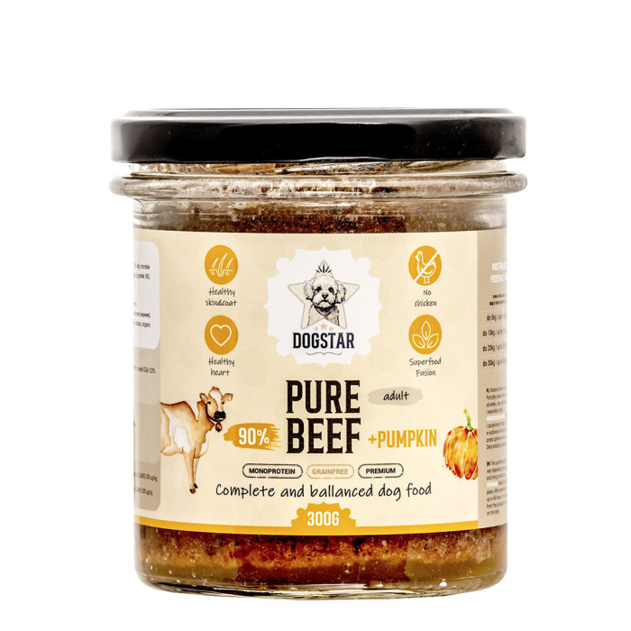 Dogstar Pure Wołowina z cukinią mokra karma dla psa 300g