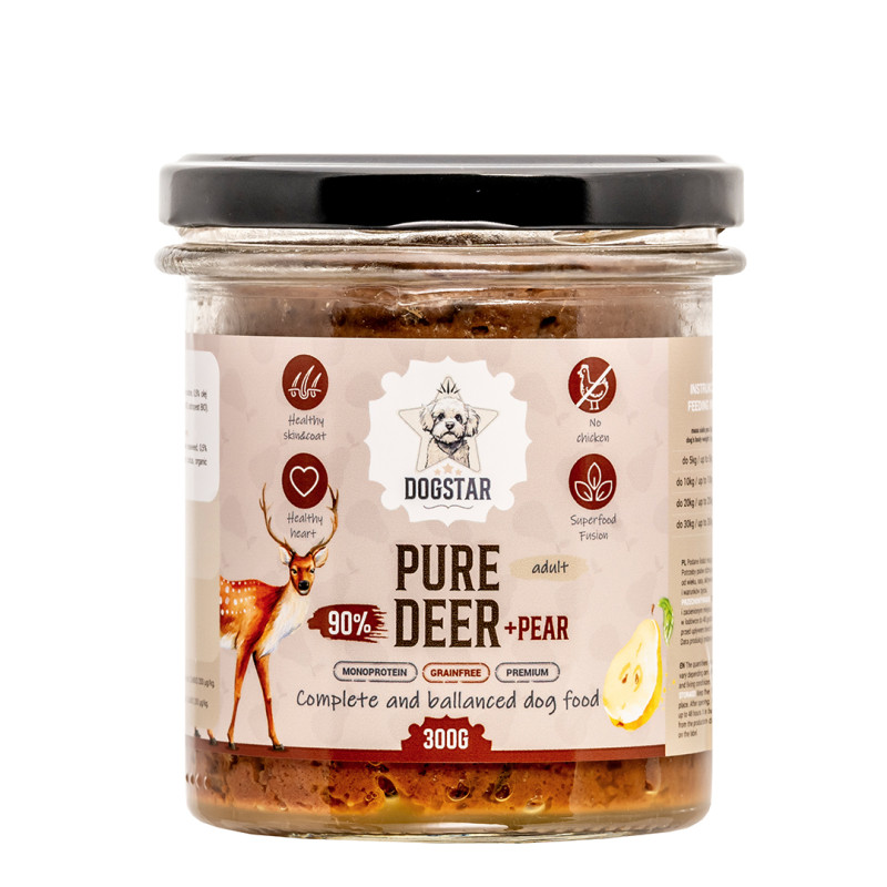Dogstar Pure Jeleń z Gruszką mokra karma dla psa 300g