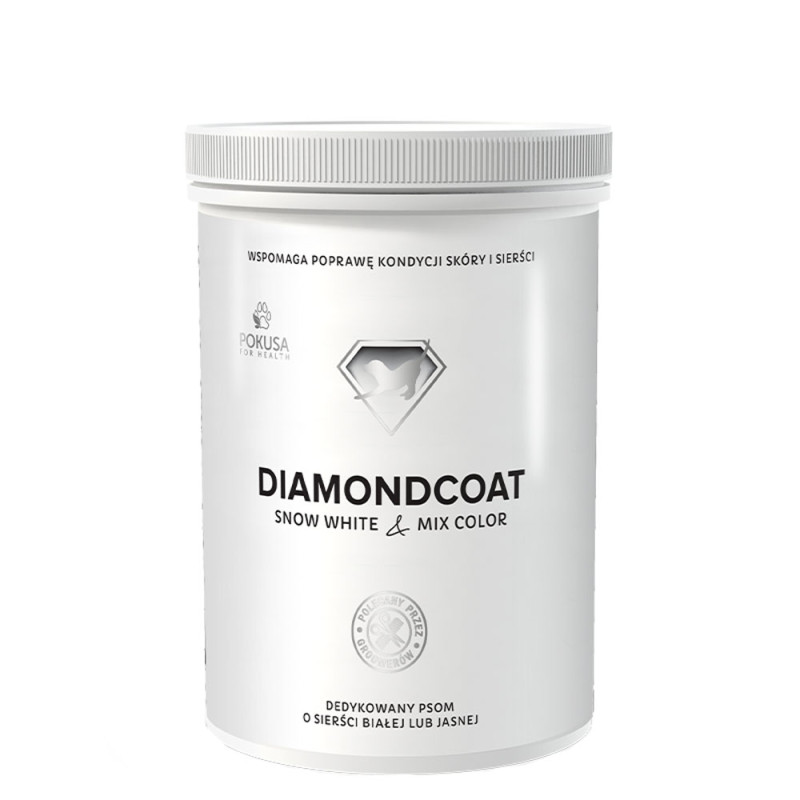 Pokusa DiamondCoat SnowWhite & MixColor preparat na jasną sierść psów 300g