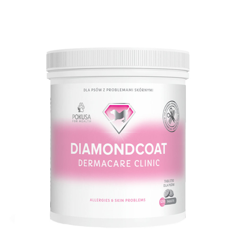 Pokusa DiamondCoat DermaCare Clinic Preparat na problemy skórne, AZS dla psów 500 tabletek