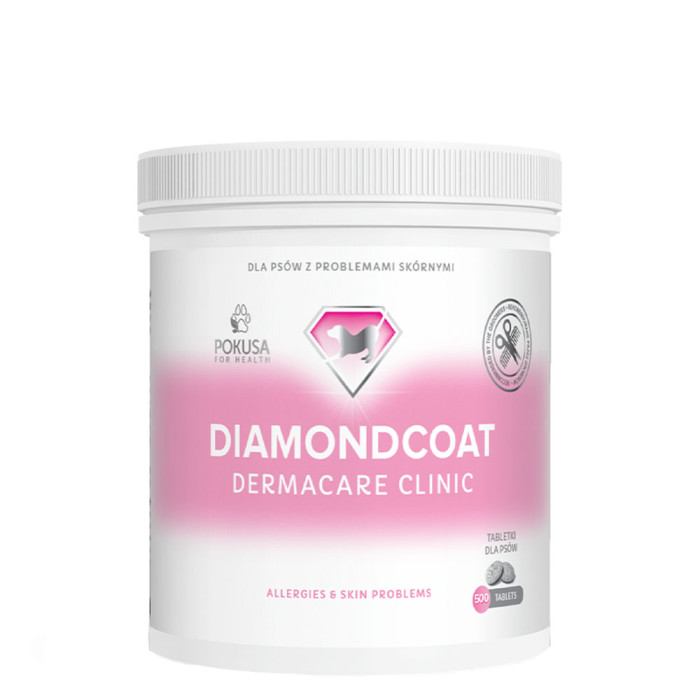 Pokusa DiamondCoat DermaCare Clinic Preparat na problemy skórne, AZS dla psów 500 tabletek