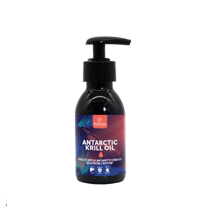 Pokusa Antarctic Krill Oil Olej z Kryla Antarktycznego dla psów i kotów 100ml