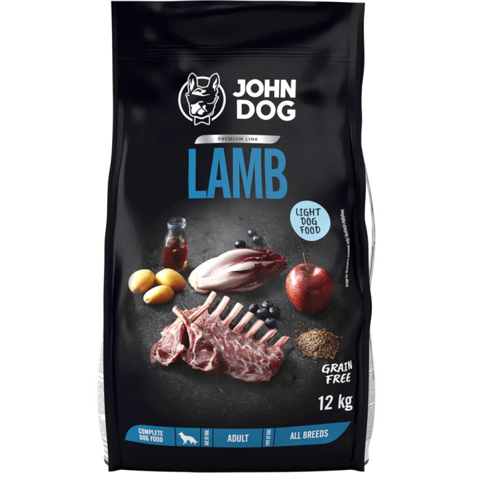 John Dog Premium Line Light Sucha Karma Dla Psów Jagnięcina 12 kg