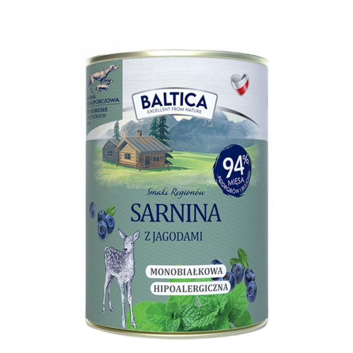 Baltica mokra karma dla psów Sarnina z jeżyną 400g