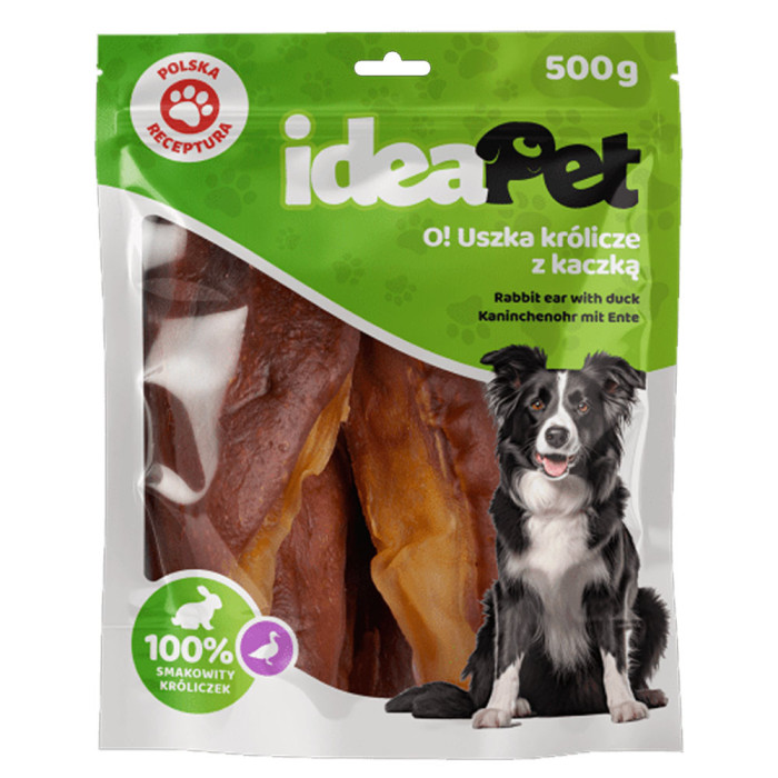 IdeaPet Uszka królicze z kaczką przysmak dla psa 500g
