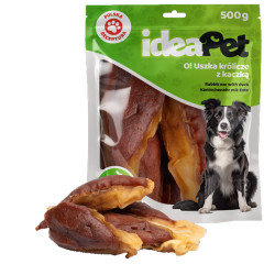 IdeaPet Uszka królicze z kaczką przysmak dla psa 500g