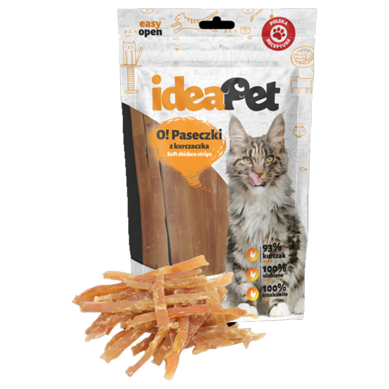 IdeaPet O! Paseczki z kurczaka przysmak dla kota 60g
