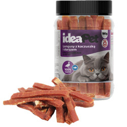IdeaPet Longusy z kaczką i dorszem przysmak dla kota 180g