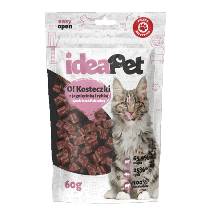 IdeaPet O! Kosteczki z jagnięciną i rybą przysmak dla kota 60g