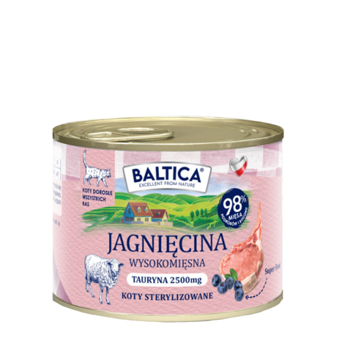 Baltica Jagnięcina Karma mokra dla kota 185g