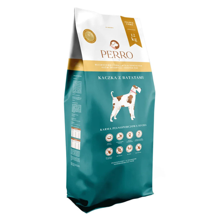 Perro Kaczka z Batatami sucha karma dla psów ras średnich i dużych 12kg