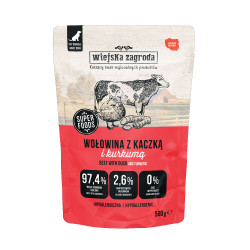 Wiejska Zagroda Wołowina z kaczką mokra karma dla psa 500g saszetka