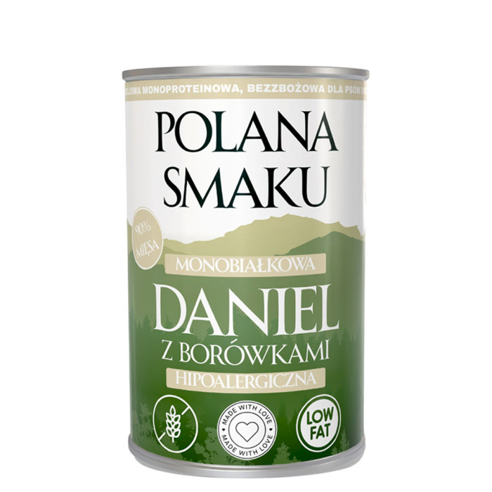 Polana Smaku Daniel z borówkami mokra karma dla psa 400g