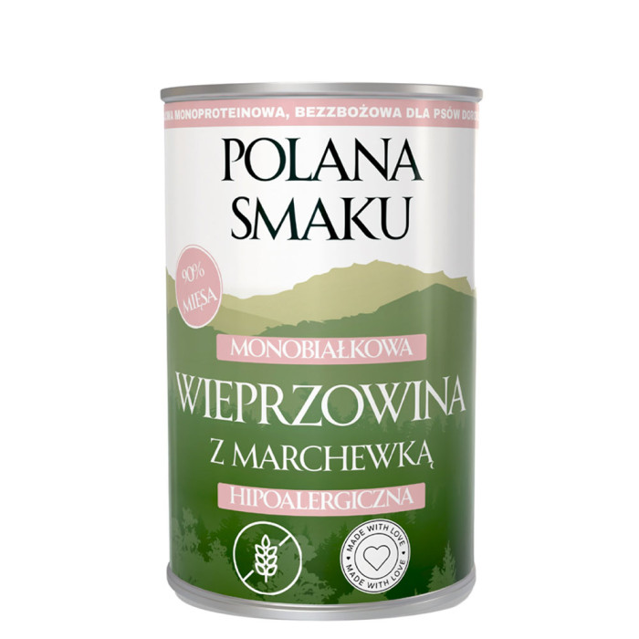 Polana Smaku Wieprzowina z marchewką mokra karma dla psa 400g