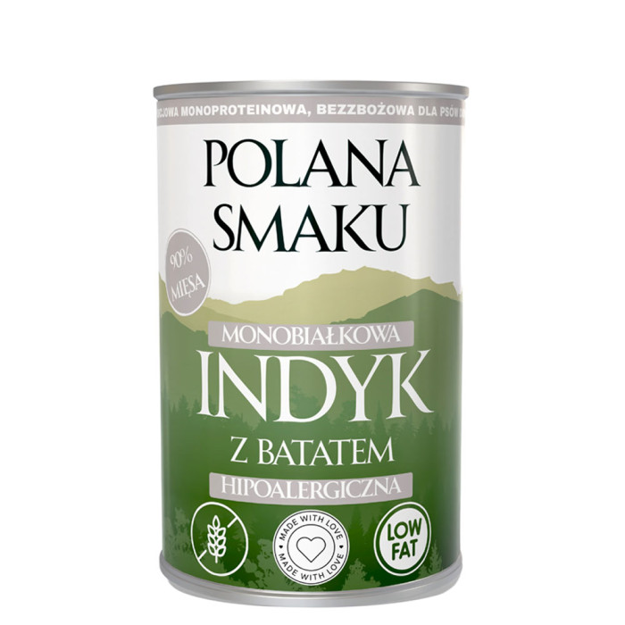 Polana Smaku Indyk z batatem mokra karma dla psa 400g