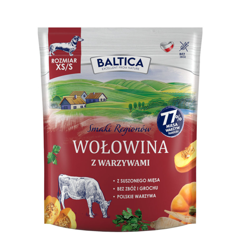 Baltica Adult Wołowina z Warzywami rasy XS/S 1 kg