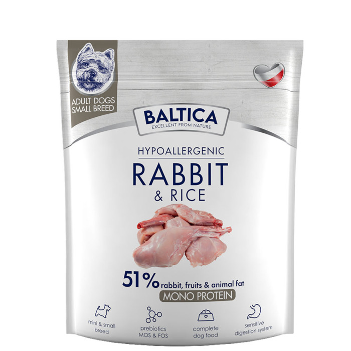 Baltica Adult Rabbit & Rice karma z królikiem dla psów dorosłych ras małych 1kg