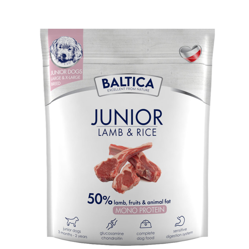 Baltica Junior Lamb & Rice karma z jagnięciną dla szczeniąt ras dużych 1kg
