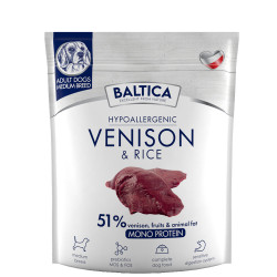 Baltica Adult Venison & Rice karma z dziczyzną dla psów dorosłych ras średnich 1kg