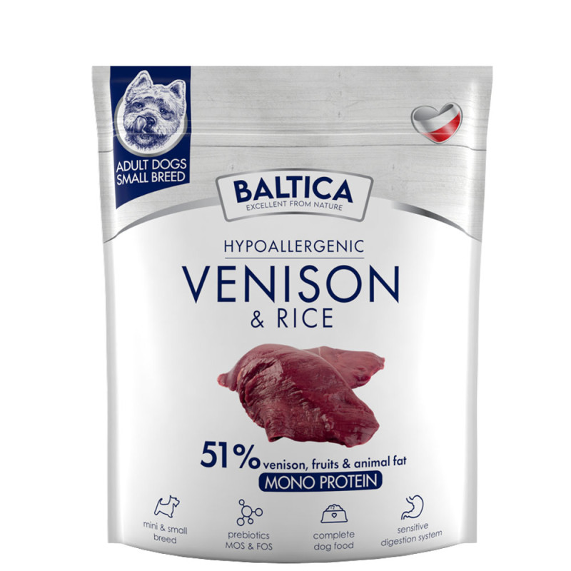 Baltica Adult Venison & Rice karma z dziczyzną dla psów dorosłych ras małych 1kg