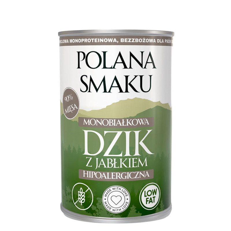Polana Smaku Dzik z jabłkiem  mokra karma dla psa 400g