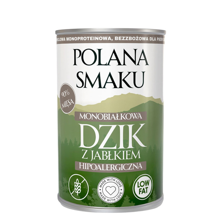 Polana Smaku Dzik z jabłkiem  mokra karma dla psa 400g