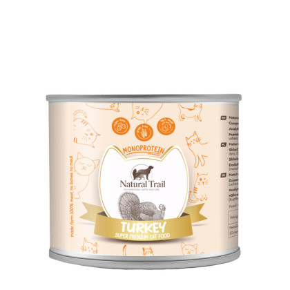 Natural Trail Indyk 185g - monobiałkowa karma mokra dla kotów