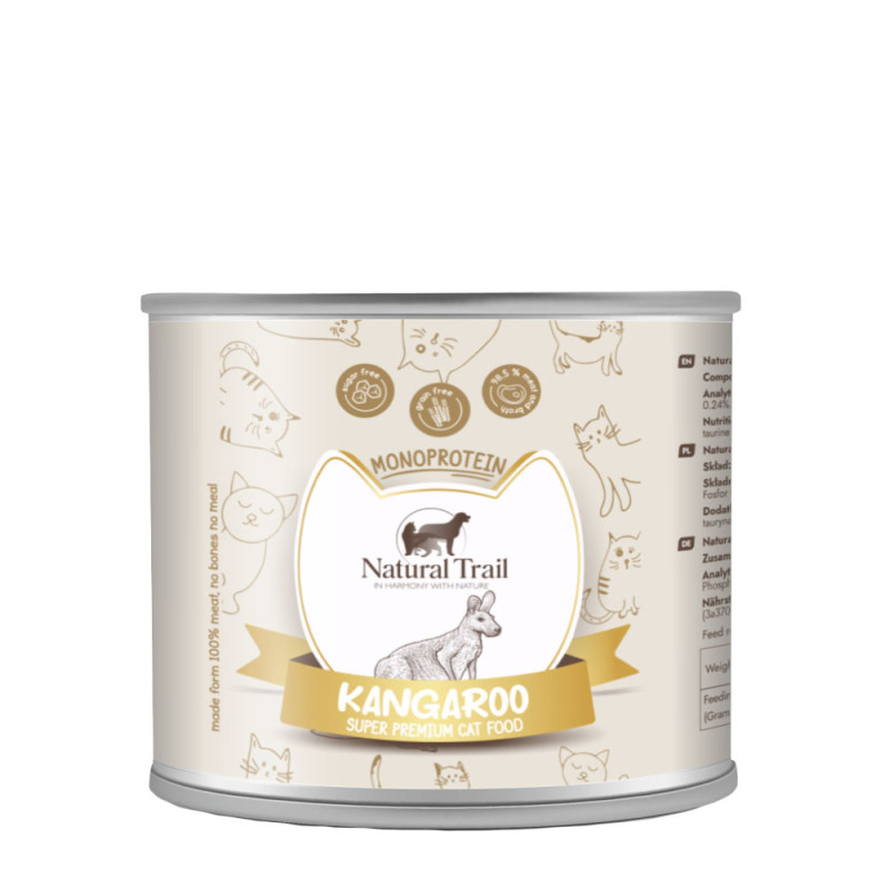 Natural Trail Kangur 185g - monobiałkowa karma mokra dla kotów