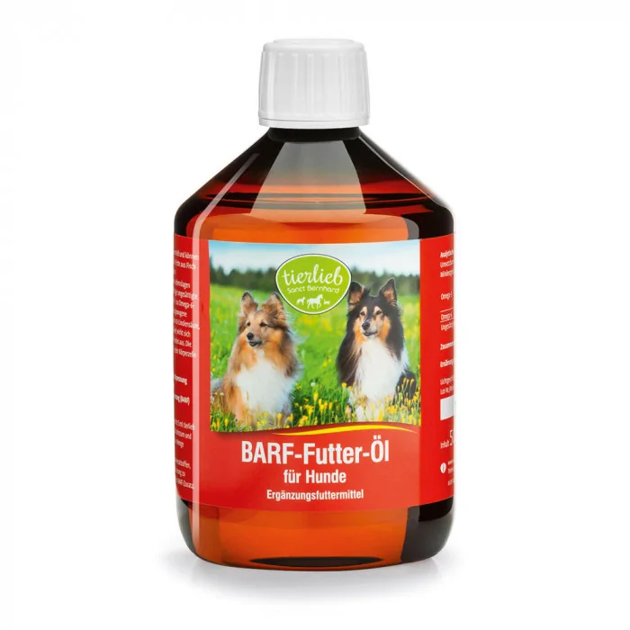 Sanct Bernhard Tierlieb Olej do diety BARF dla psów zawiera witaminę E produkt 500ml