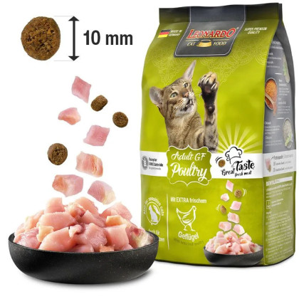 Leonardo Adult Poultry Gf Sucha karma bezzbożowa dla kotów 300g