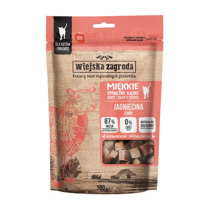 Wiejska Zagroda Jagnięcina miękkie przysmaki dla kota 100g