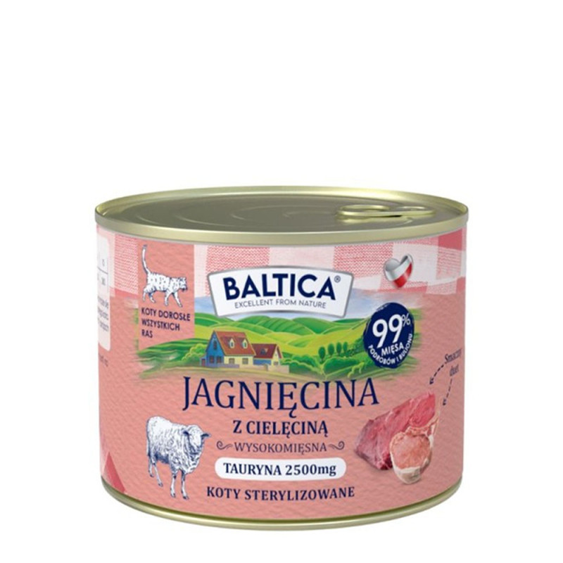 Baltica Jagnięcina z cielęciną karma mokra dla kota 185g