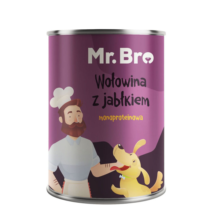 Mr. Bro Wołowina z Jabłkiem 400g karma mokra dla psa