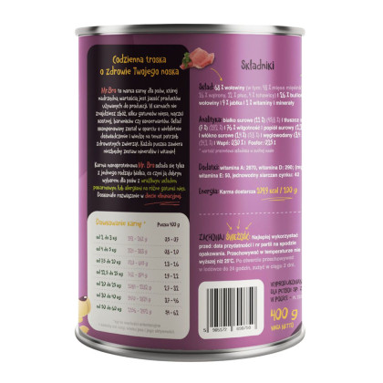 Mr. Bro Wołowina z Jabłkiem 400g karma mokra dla psa