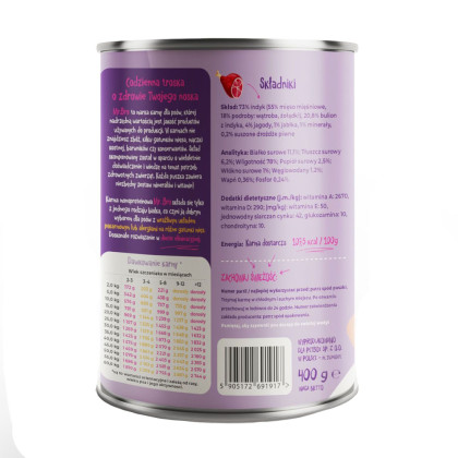 Mr. Bro Puppy Indyk z Jagodami 400g karma mokra dla szczeniąt