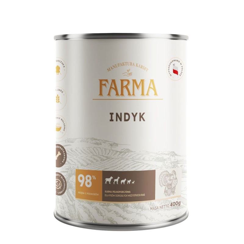 FARMA Select Indyk 400g - monobiałkowa karma mokra dla psa