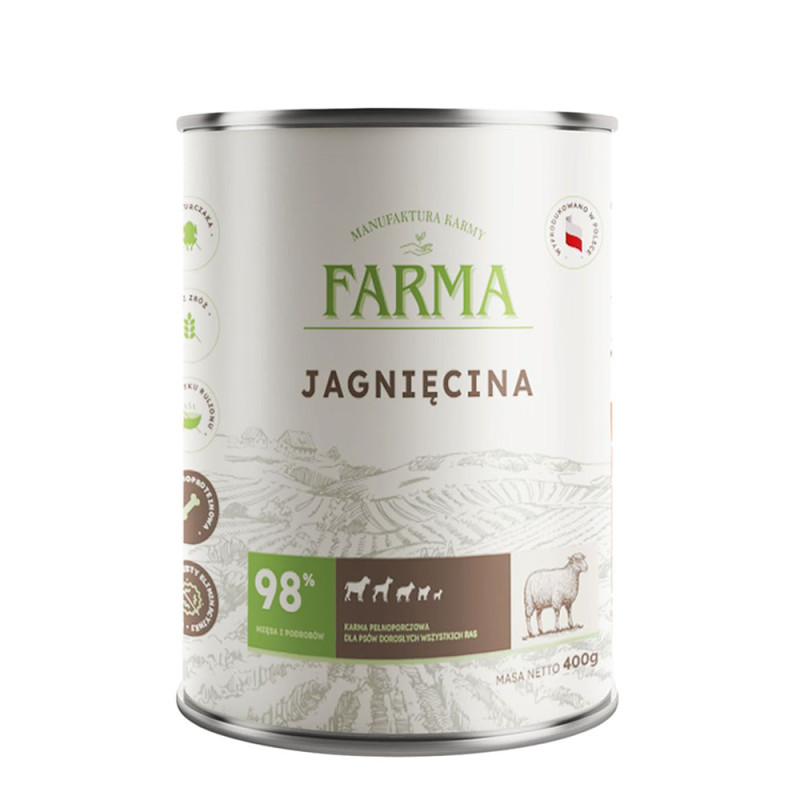 FARMA Select Jagnięcina 400g - monobiałkowa karma mokra dla psa