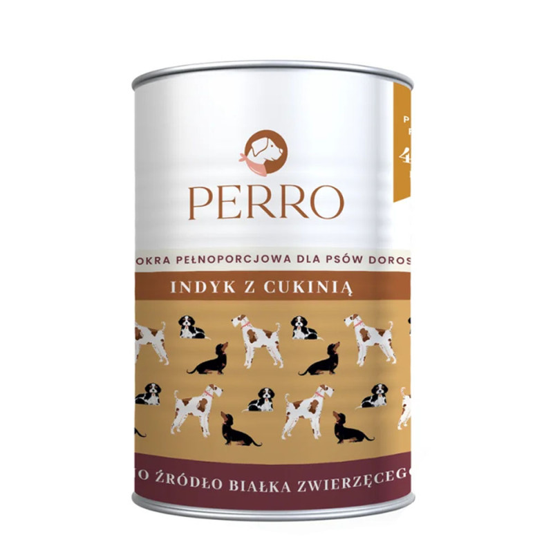 Perro Gourmet Indyk z cukinią mokra karma dla psów dorosłych 400g