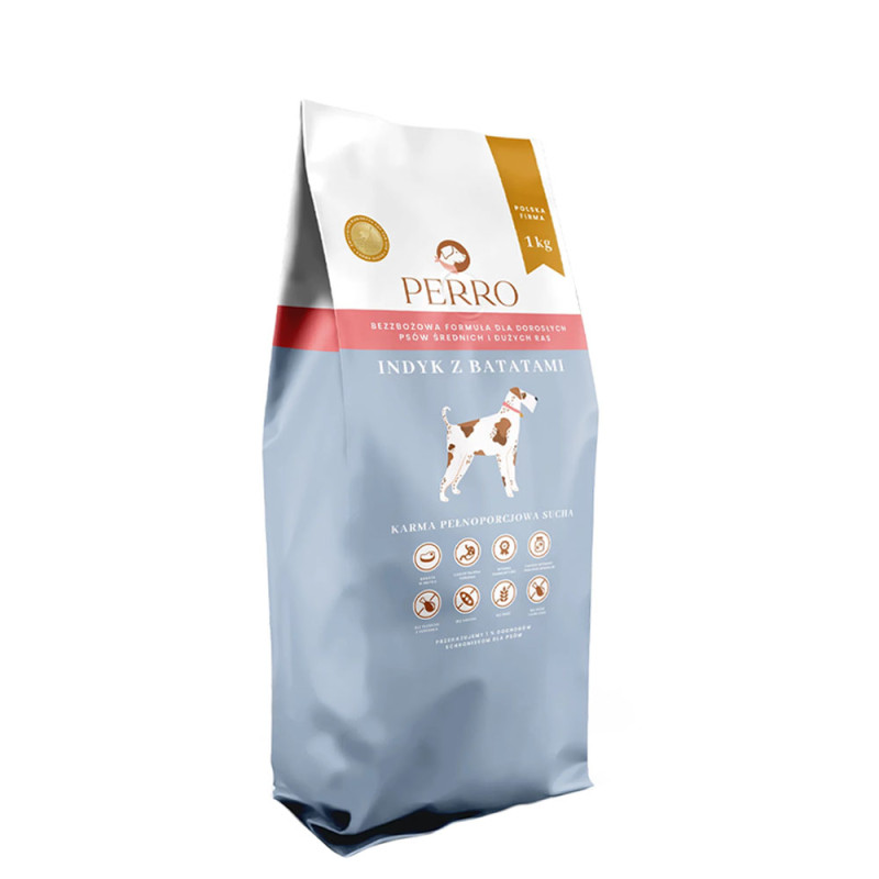 Perro Indyk z Batatami sucha karma dla psów ras średnich i dużych 1kg