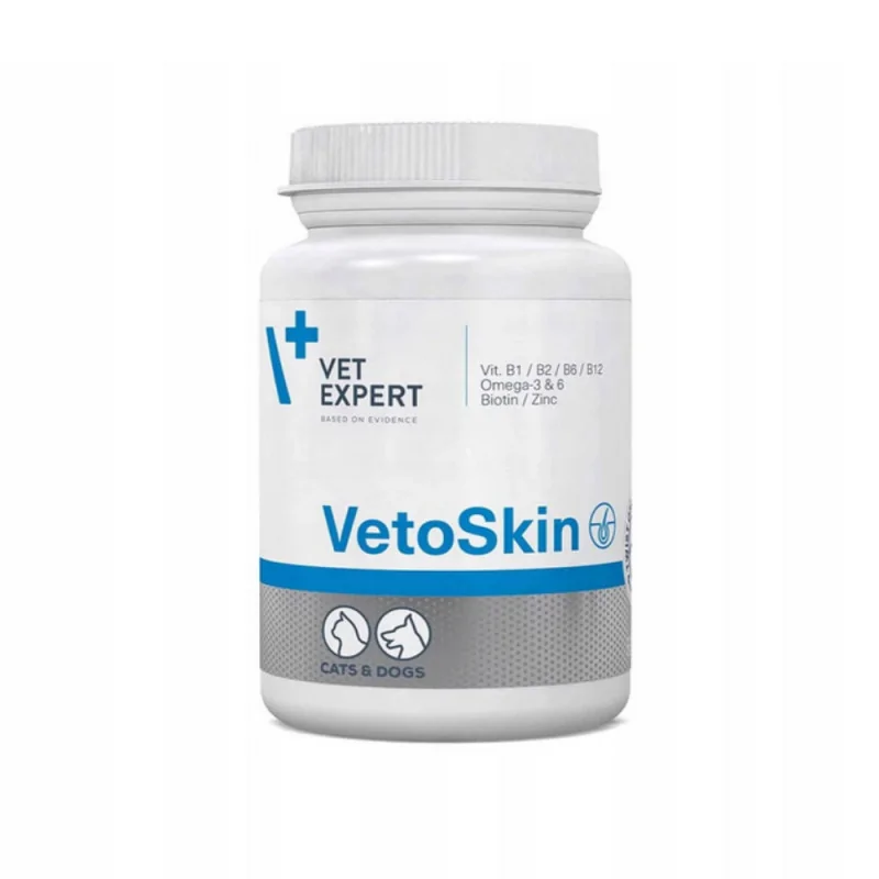 VetExpert Vetoskin Preparat dla psów i kotów na skórę i sierść 90 kapsułek