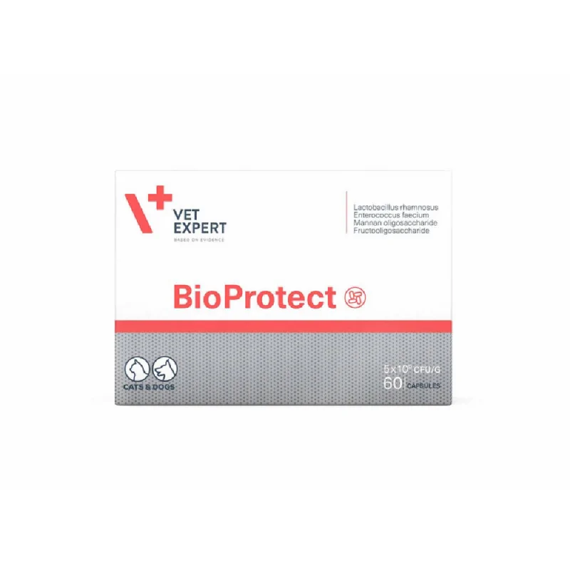 VetExpert Bioprotect Probiotyk na biegunkę, po odrobaczaniu dla psów i kotów 60 kapsułek