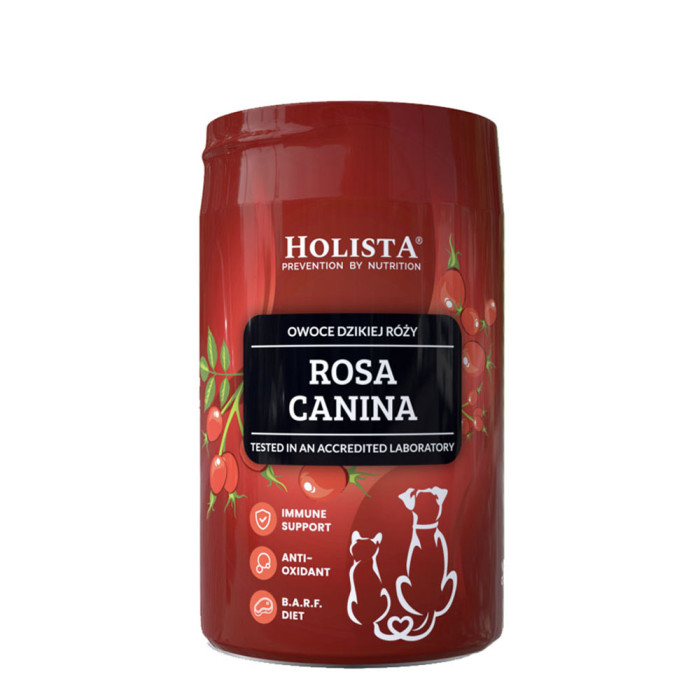 Holista Pets Róża BIO Owoc dzikiej róży dla psów i kotów  zawiera Źródło witaminy c 150g