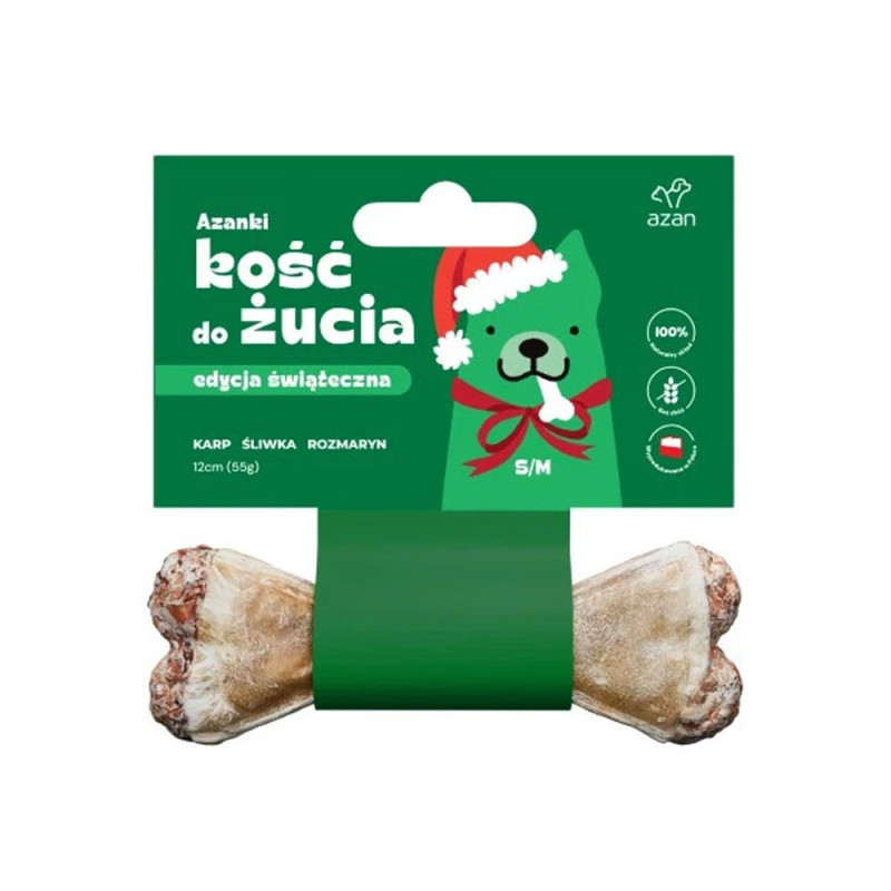 Azanki Świąteczna kość do żucia i gryzienia z karpiem 12 cm