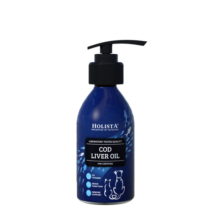 Holista Pets Olej z dorsza dla psów i kotów Bogaty w witaminę A i D 100ml