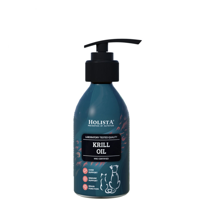 Holista Pets Krill Oil Olej z kryla dla psów i kotów Wygodna aplikacja poprzez pompkę produkty  100ml